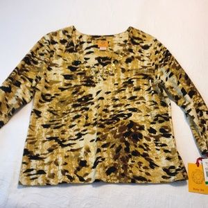 *SALE* Ruby Rd animal print top sz L. NWT